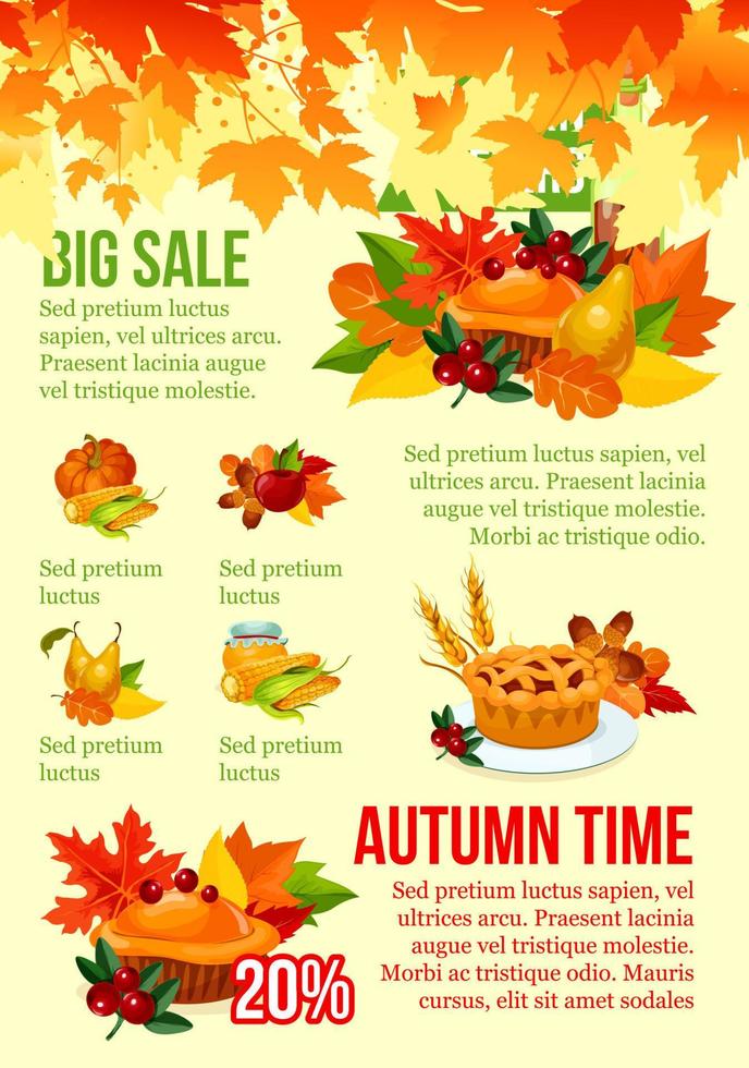 Autumn season big sale banner template design vector