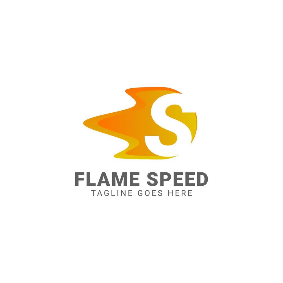 letter S flame speed vector logo design