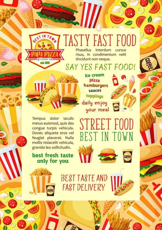 Fast food restaurant lunch banner template design vector