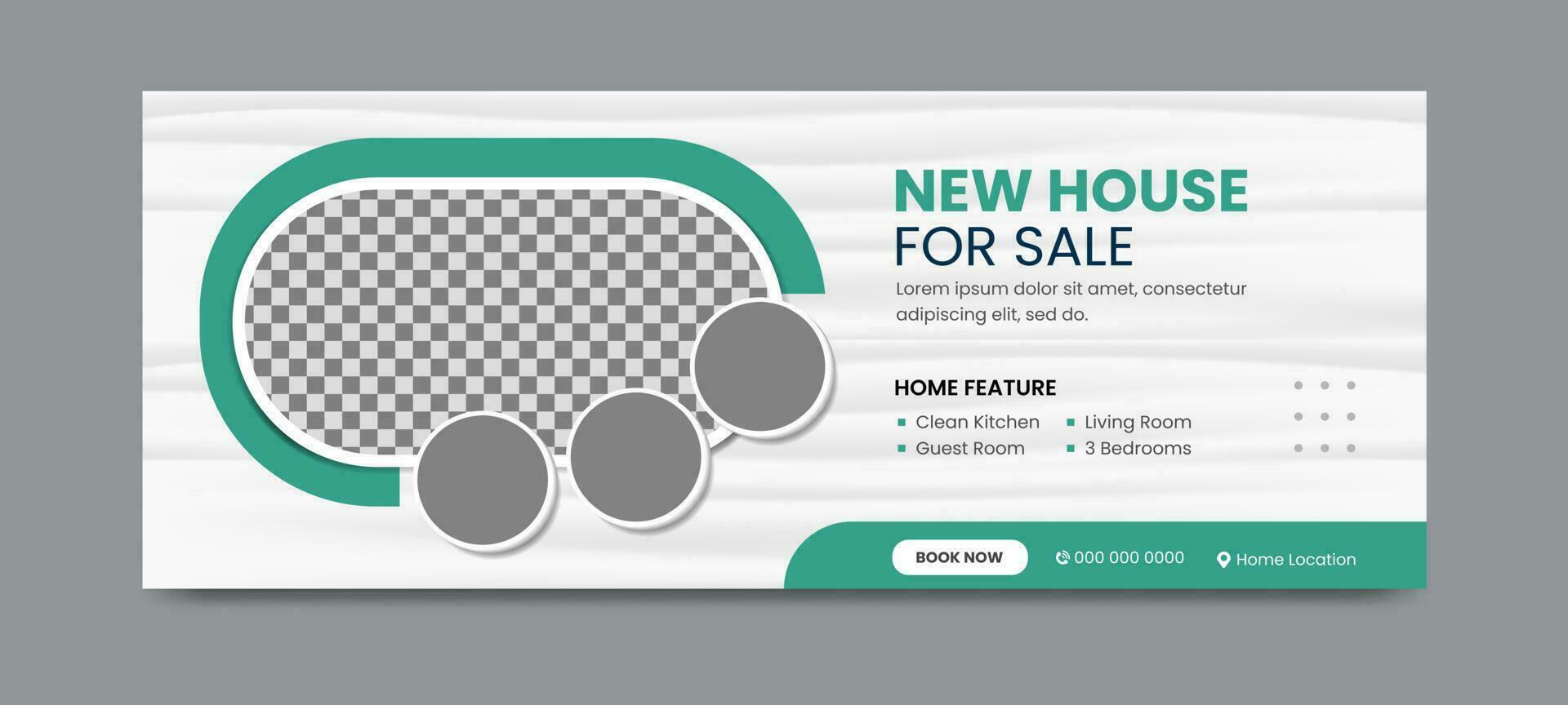 Real estate social media timeline cover banner template vector