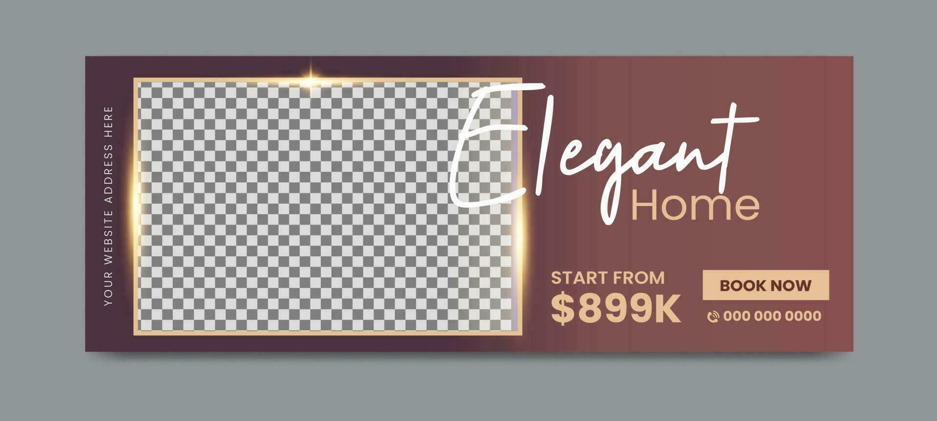 Real estate social media timeline cover banner template vector