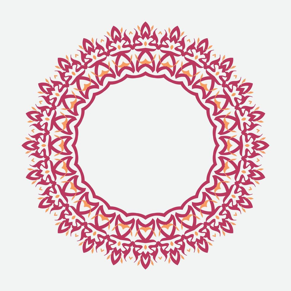 circle frame with vintage style and retro color. vintage round ornament vector