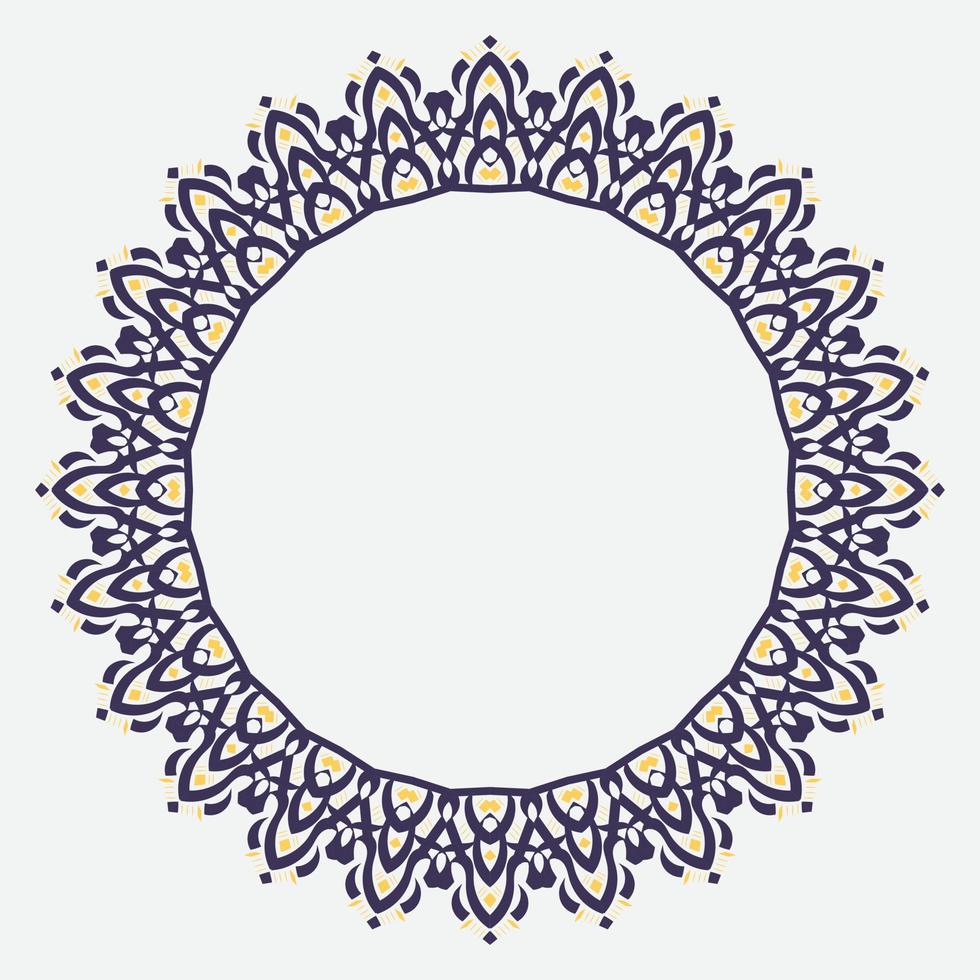 circle frame with vintage style and retro color. vintage round ornament vector