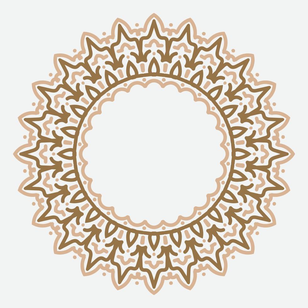decorative round frame for design with floral arabic ornament. Circle frame. Template for cards, invitations, books, for textiles, engraving, wooden furniture, forging, etc vector