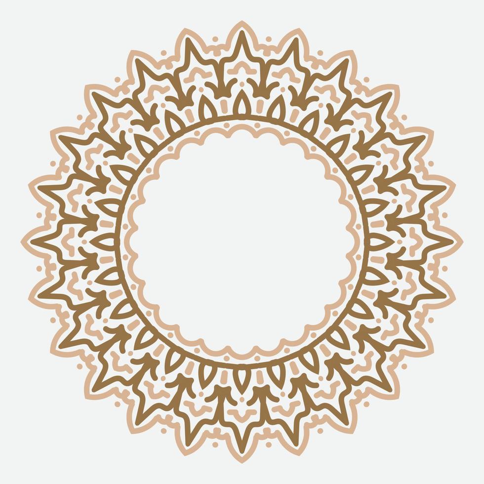 decorative round frame for design with floral arabic ornament. Circle frame. Template for cards, invitations, books, for textiles, engraving, wooden furniture, forging, etc vector