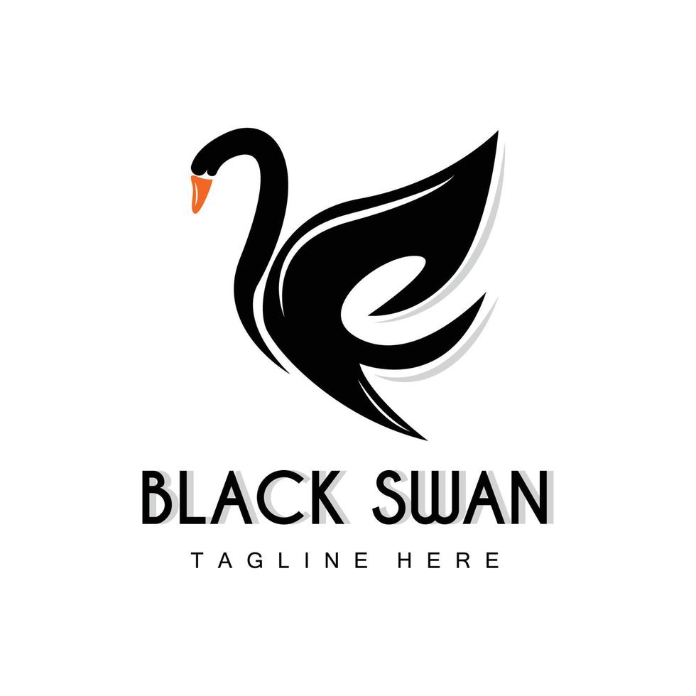 logotipo de cisne, diseño de animales de aves, logotipo de pato, vector de etiqueta de marca de producto