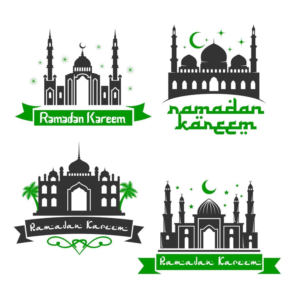 Vector icons for Ramadan Kareem holiday greetings