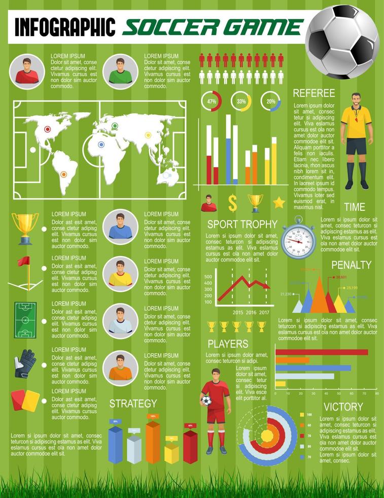Vector infographics soccer football sport game