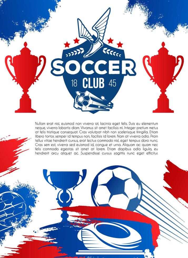 Football sport game banner for soccer club design vector