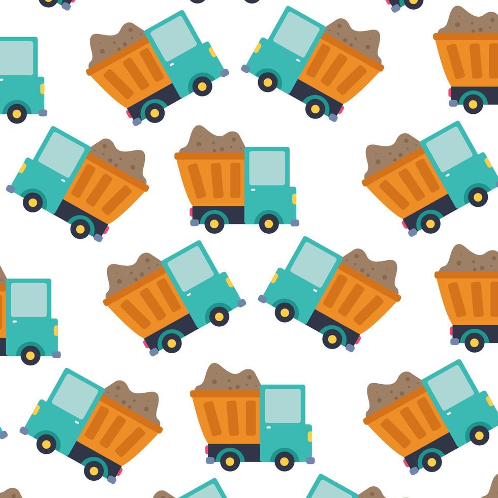 Seamless pattern with truck cars perfect for wrapping paper vector