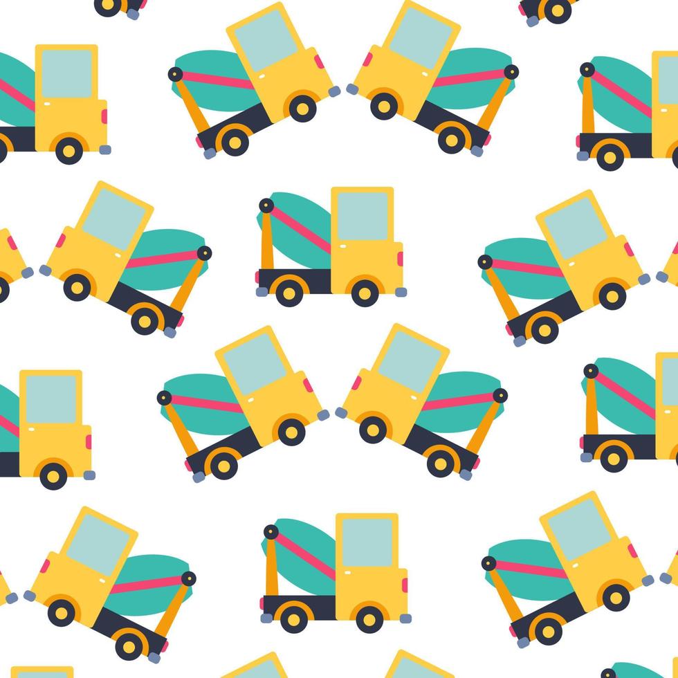 Seamless pattern with truck cars perfect for wrapping paper vector