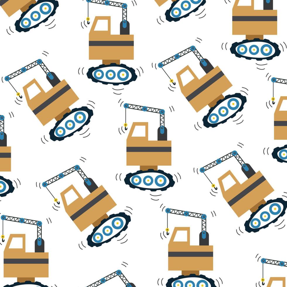 Seamless pattern with excavator perfect for wrapping paper vector