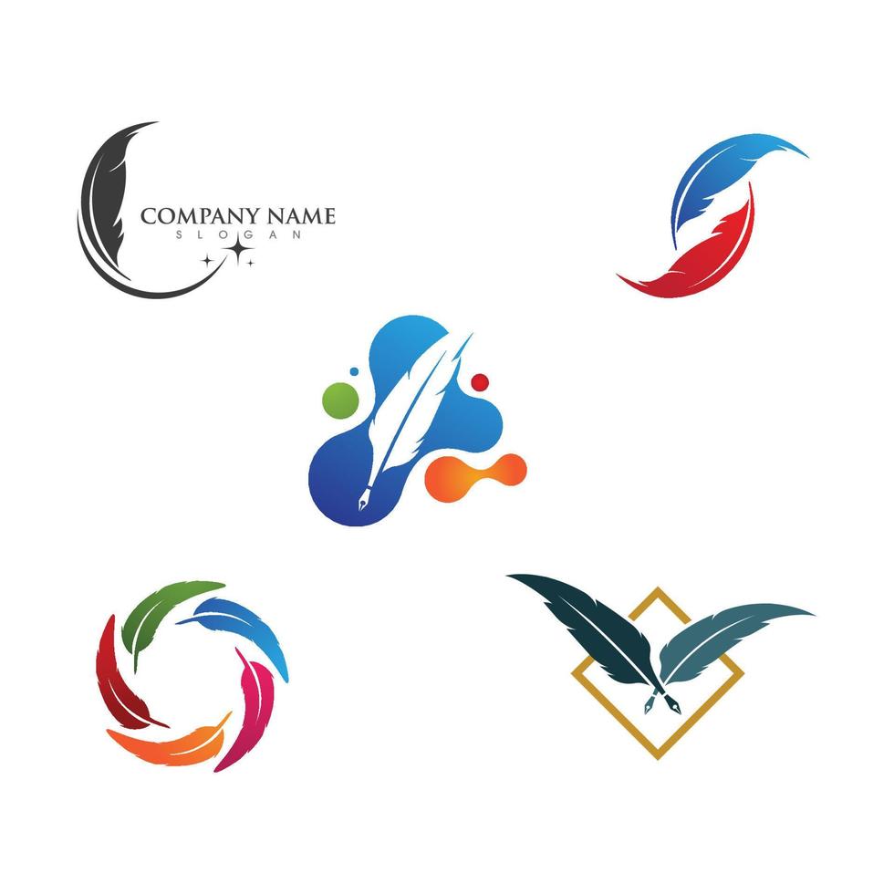 Feather pen icon template Vector