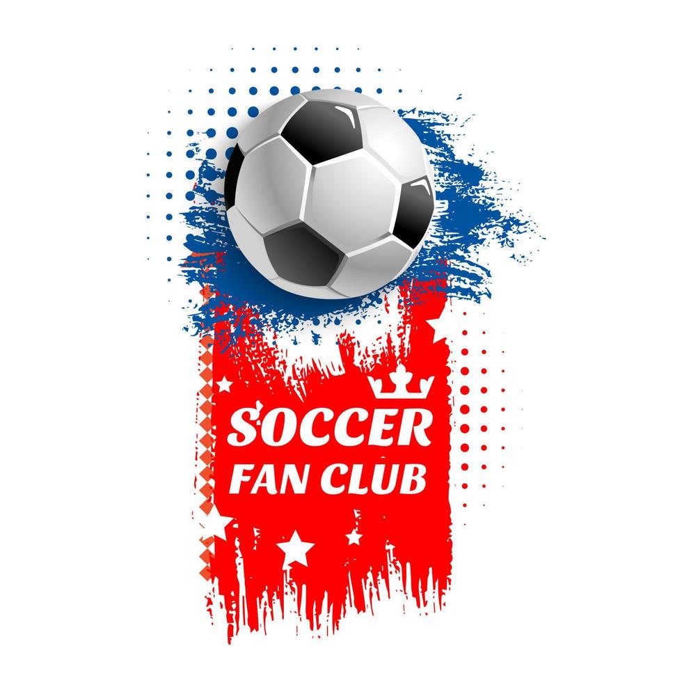 cartel de vector para el club de diversión de fútbol soccer