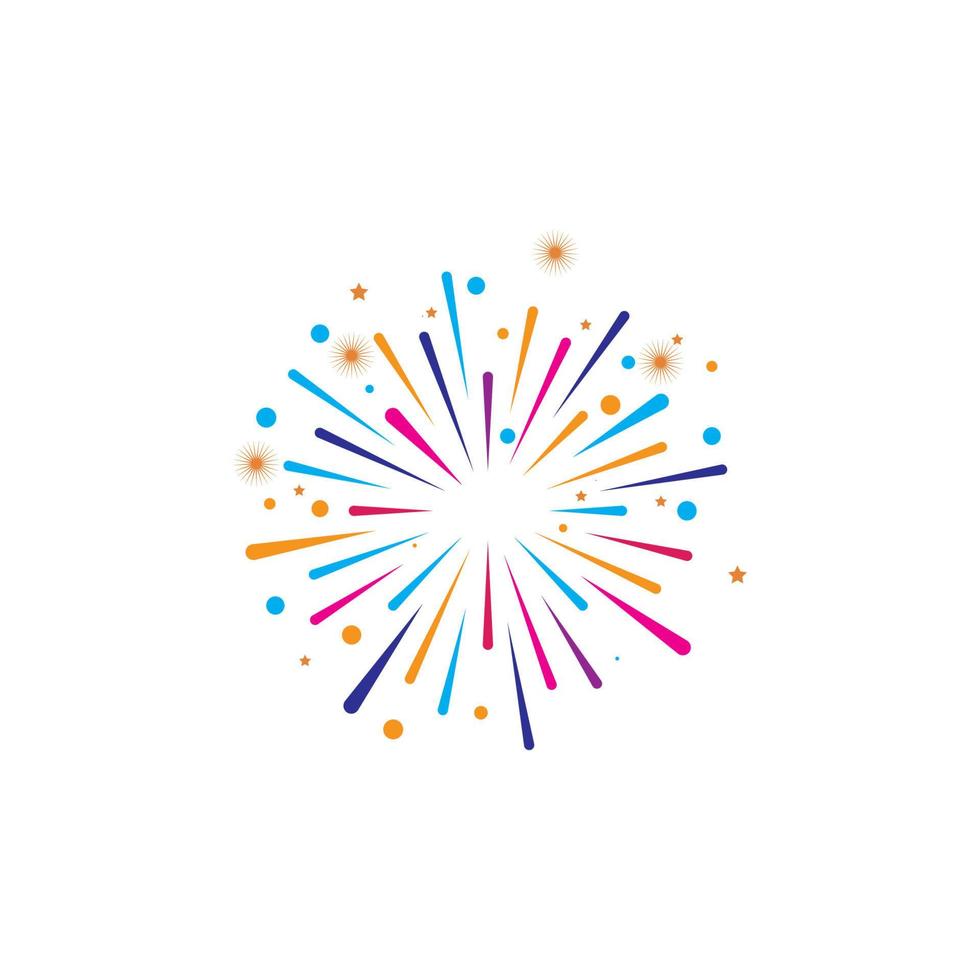 fire work icon Vector Illustration design Logo