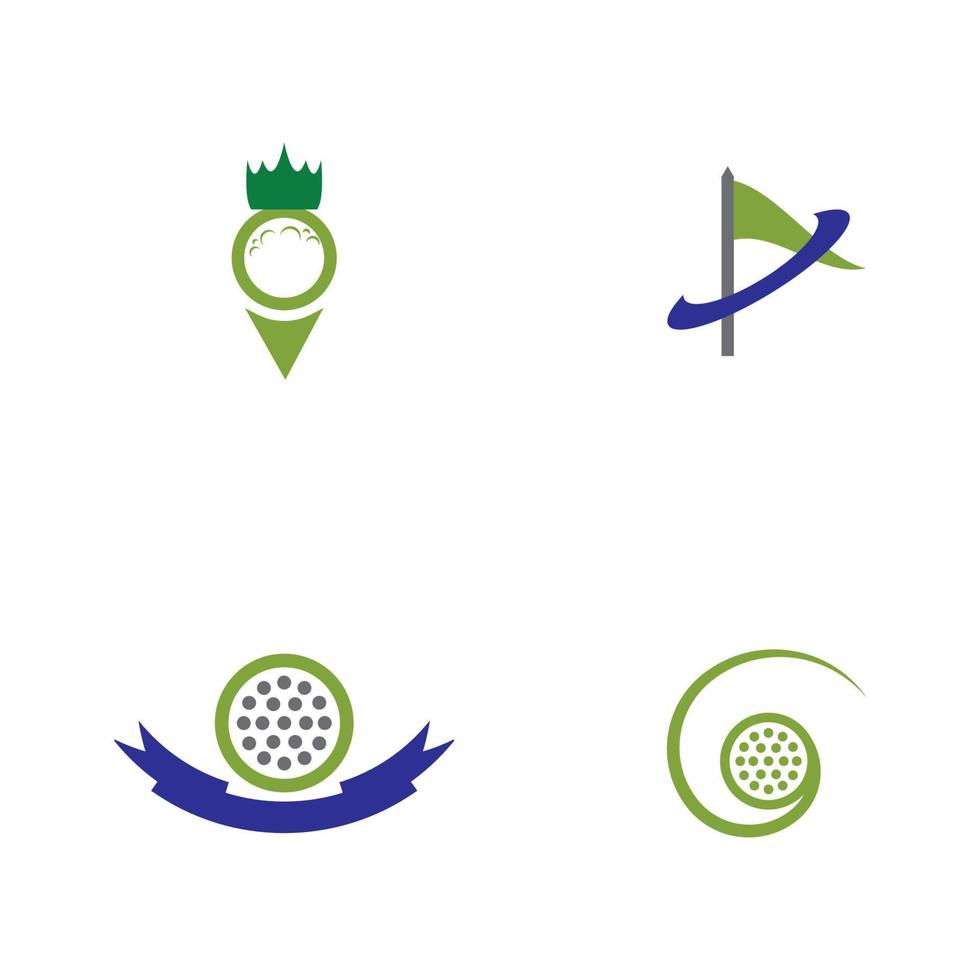 logotipo de diseño de ilustración de vector de icono de golf