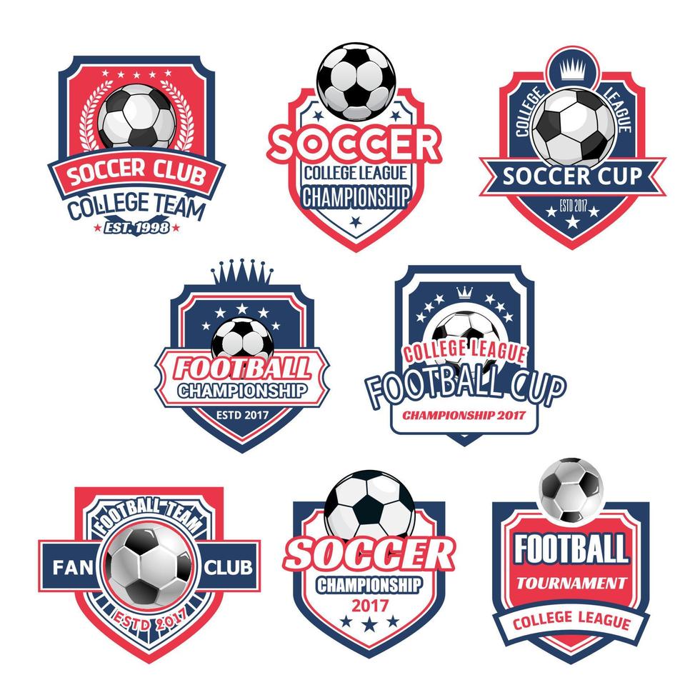 Vector icons for soccer club football team league