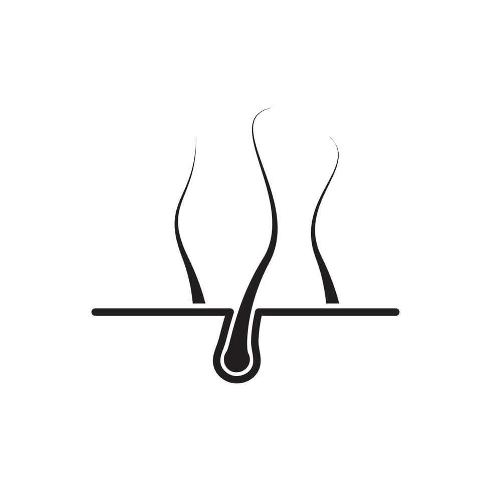 logotipo de diseño de ilustración de vector de icono de cabello