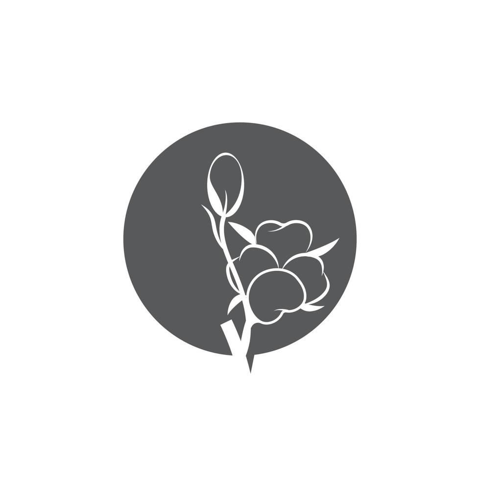 Cotton flower vector icon template