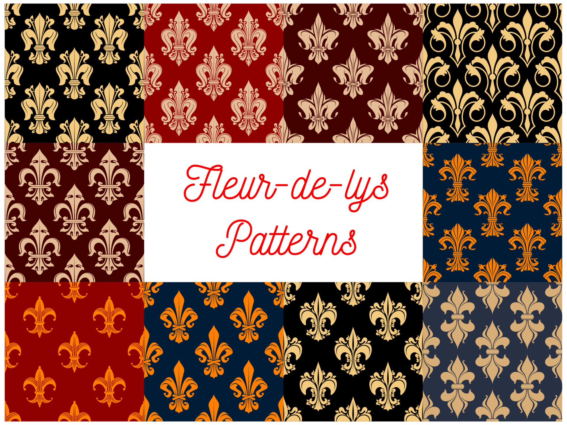 Fleur-de-lys royal seamless patterns 13060366 Vector Art at Vecteezy