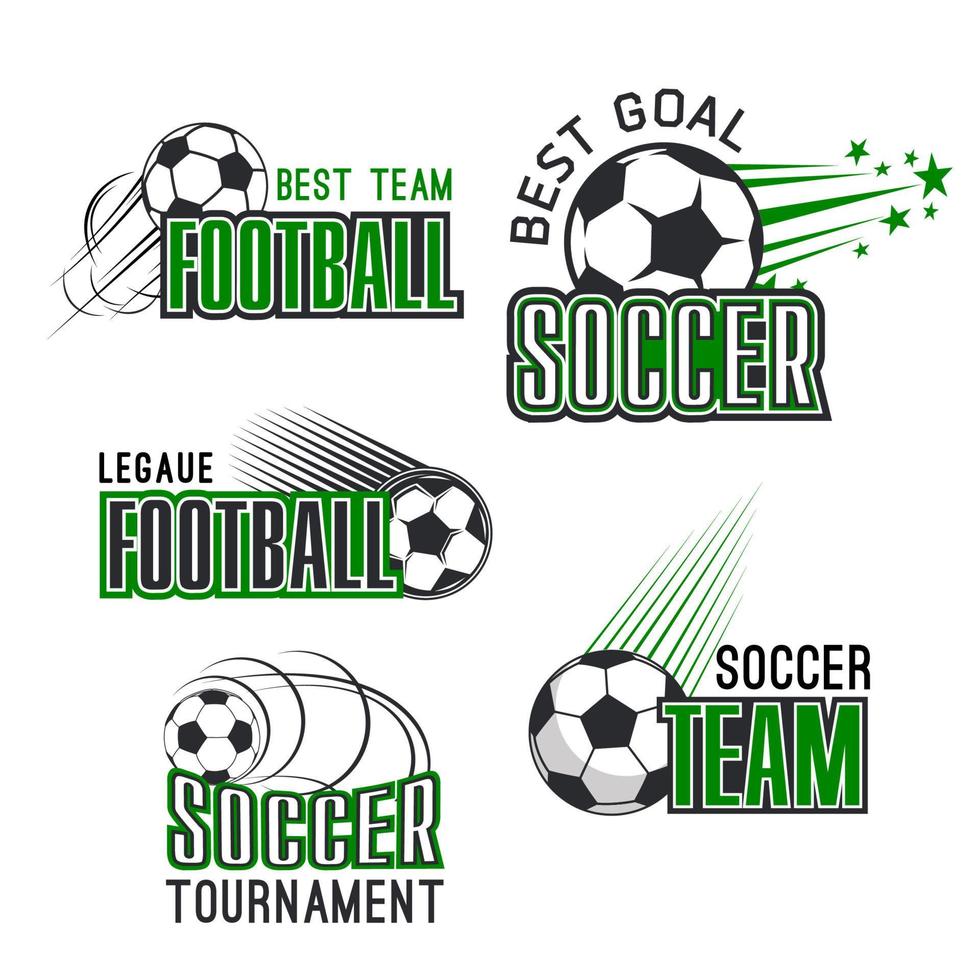 Vector icons for soccer league football tournament