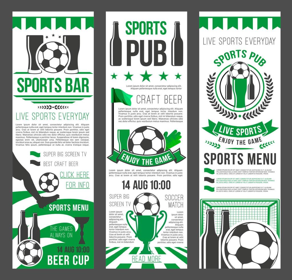 Sport bar invitation banner for football event vector