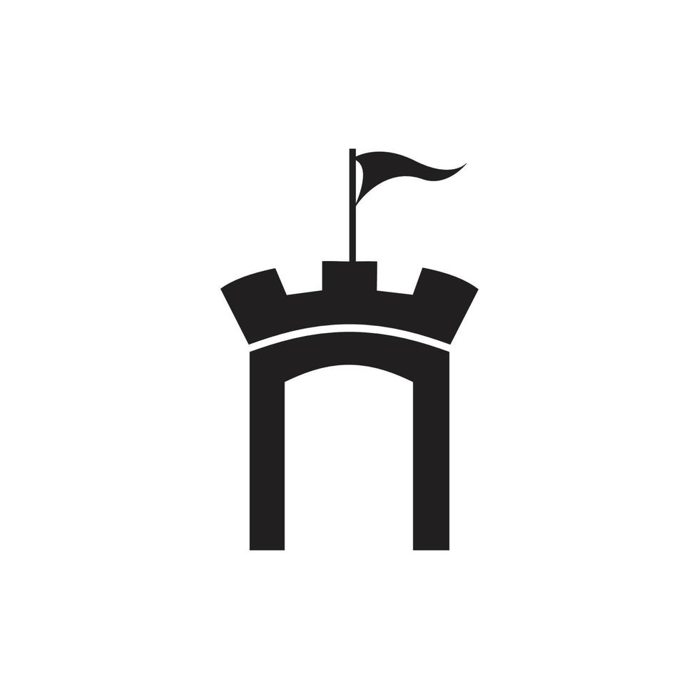 logotipo del icono del castillo vector