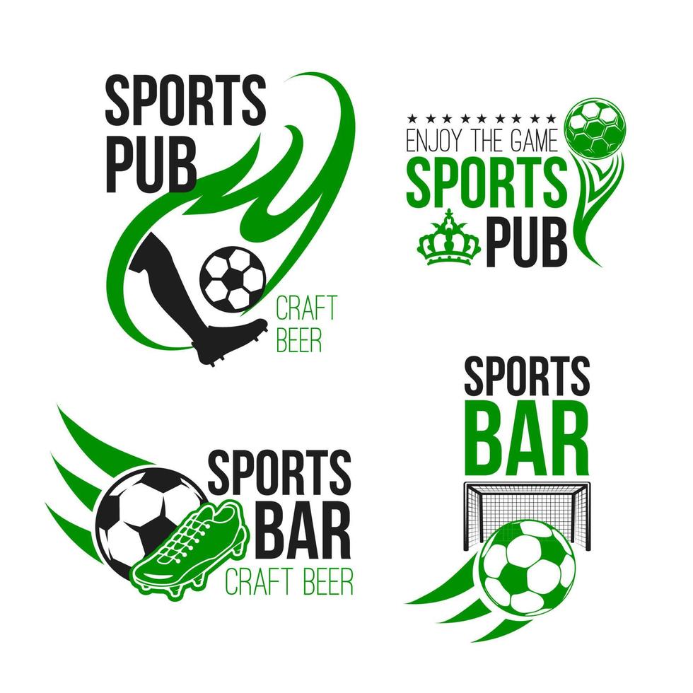 Sport pub icon with soccer ball and football gate vector
