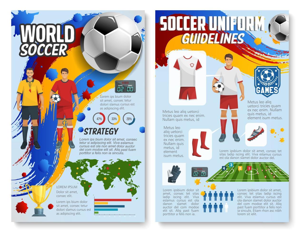 Vector soccer football game infographics