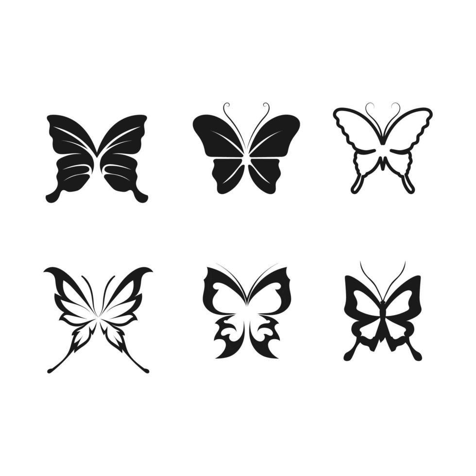 diseño de icono de mariposa de belleza vector