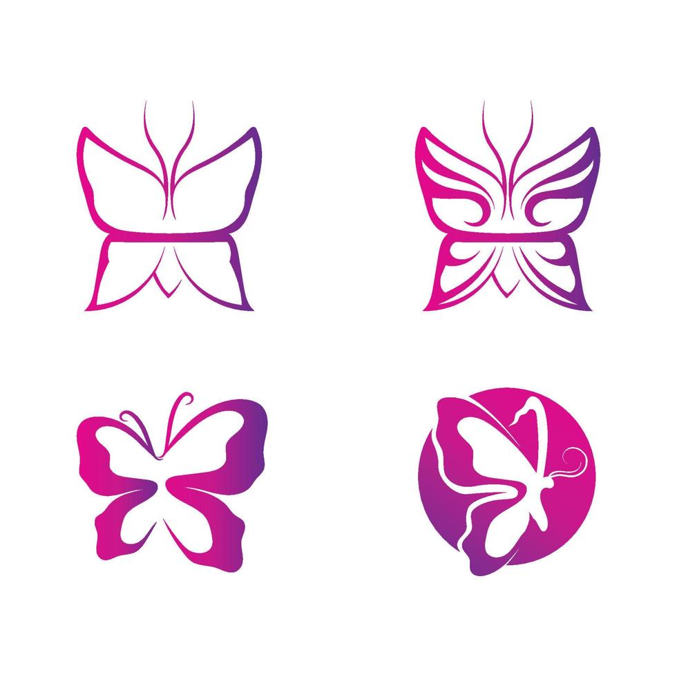 diseño de icono de mariposa de belleza vector