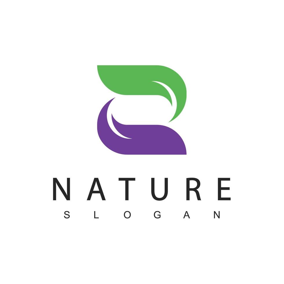 plantilla de diseño del logotipo de la naturaleza, concepto de belleza con icono de hoja para spa, cuidado de la piel y cosmética vector