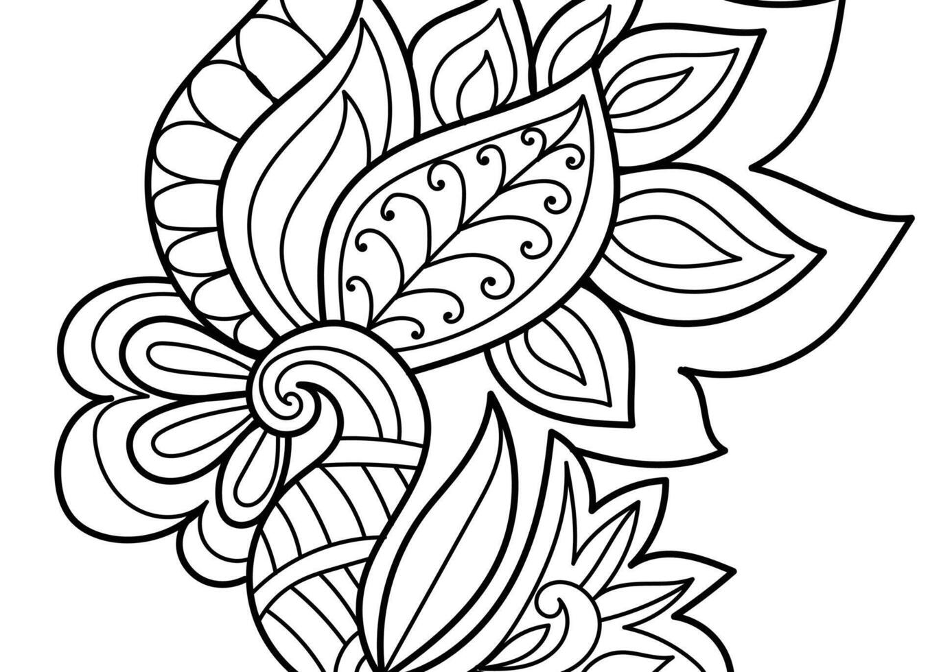 Decorative henna design coloring book page vector illustration 13060870 ...