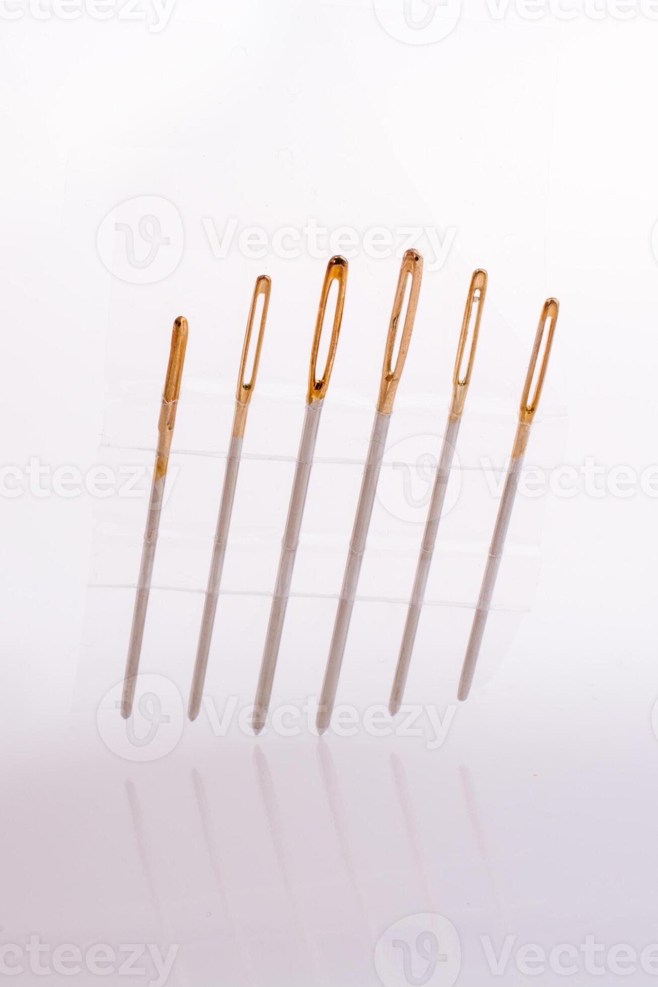 Six different sewing needles isolated on a white background 13061067