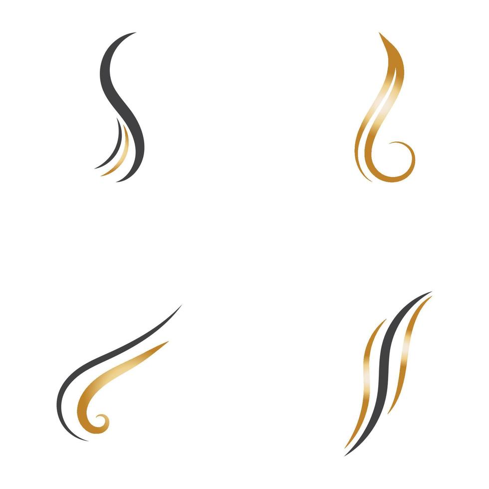 diseño de ilustración de vector de logotipo de onda de cabello