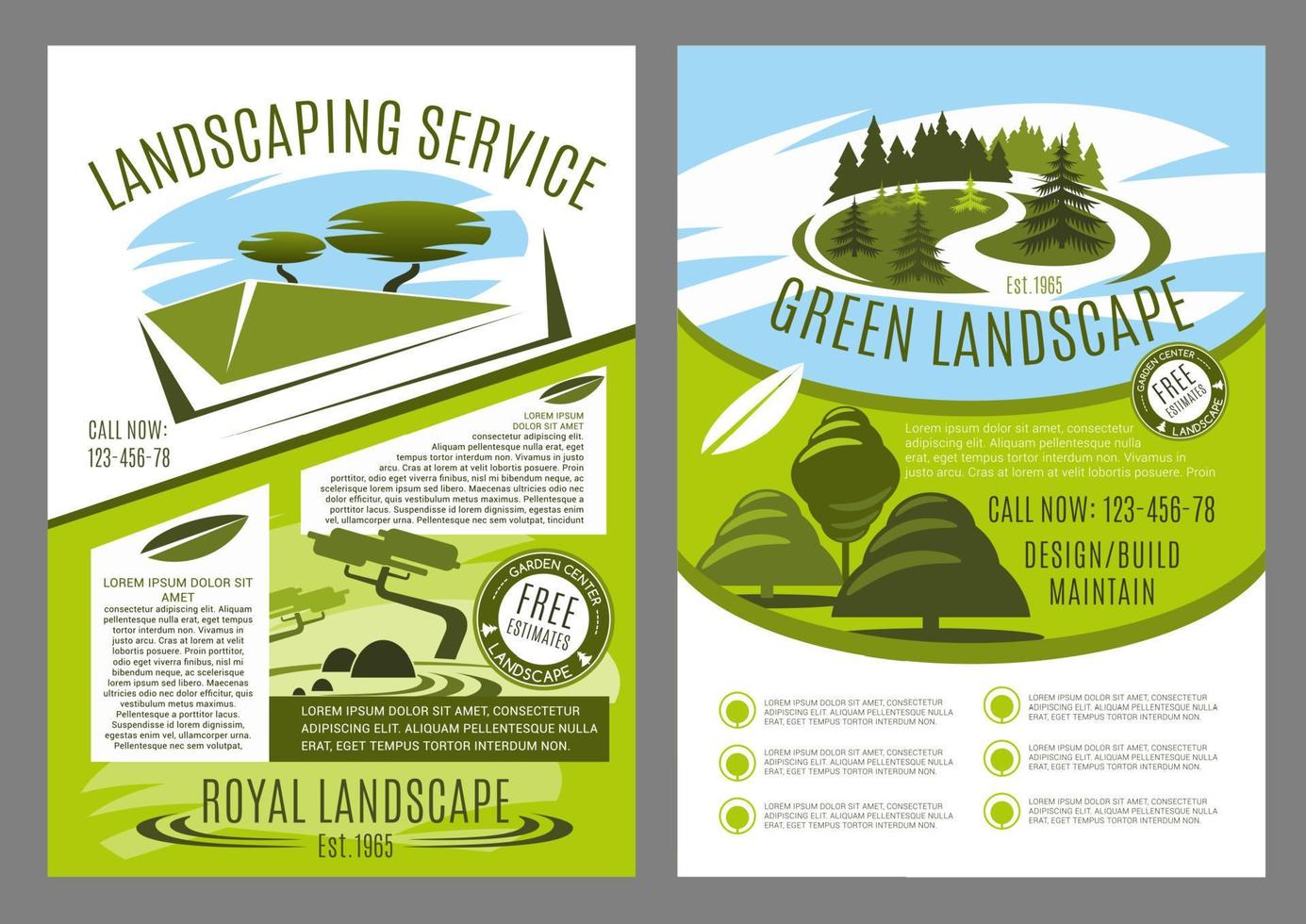 Landscaping and gardening service business poster vector