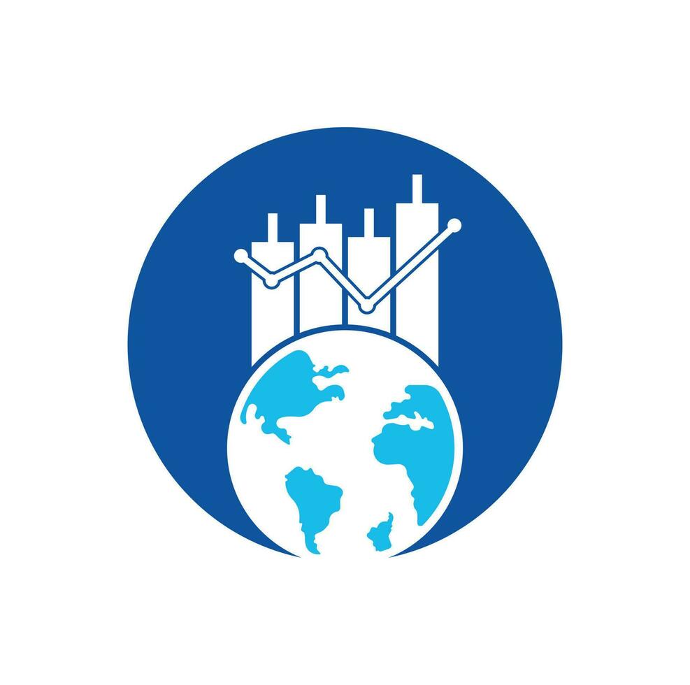 World finance logo design concept. World Stats vector logo design template.