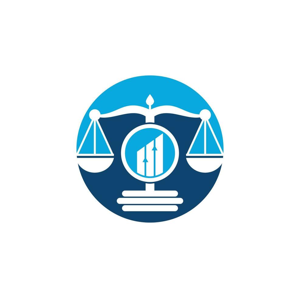 Justice finance logo vector template. Creative Law Firm with graph logo design concepts