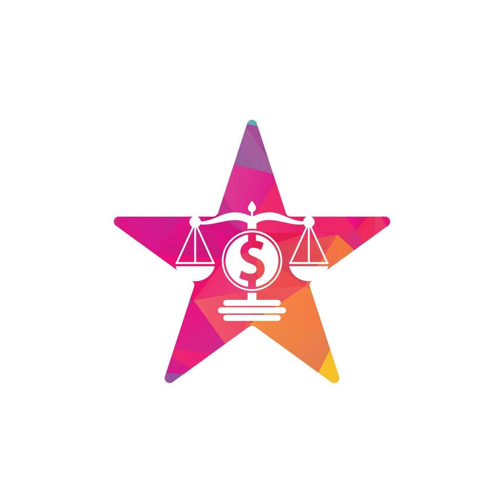 diseño de logotipo de vector de escala de dinero. concepto de finanzas escala de logotipo e icono de símbolo de dólar.