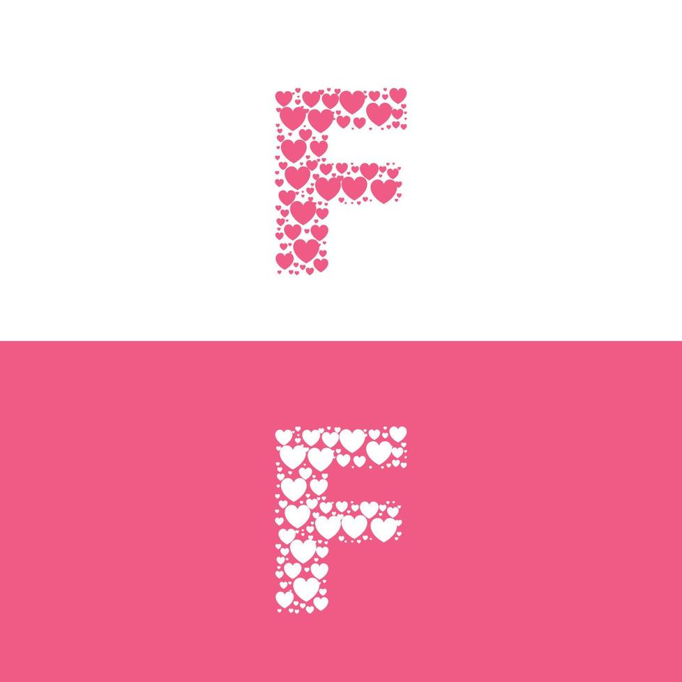 F love letter logo beauty vector