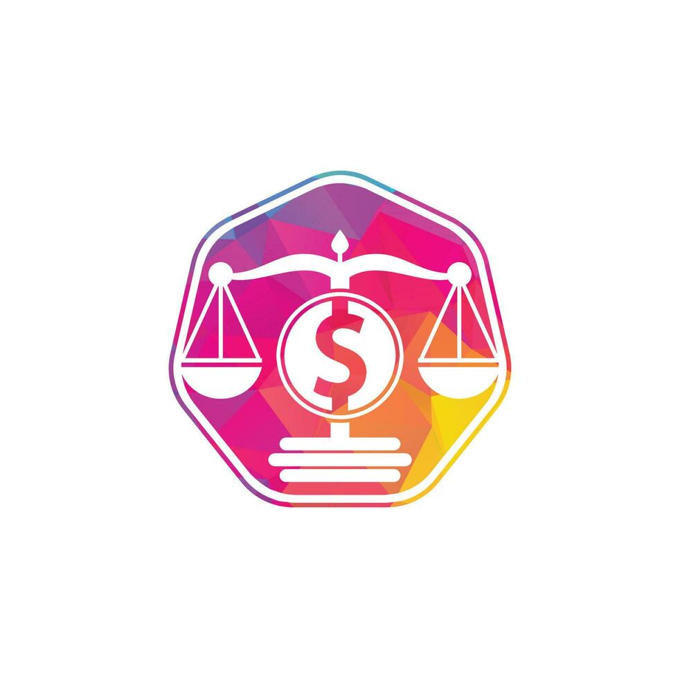 diseño de logotipo de vector de escala de dinero. concepto de finanzas escala de logotipo e icono de símbolo de dólar.