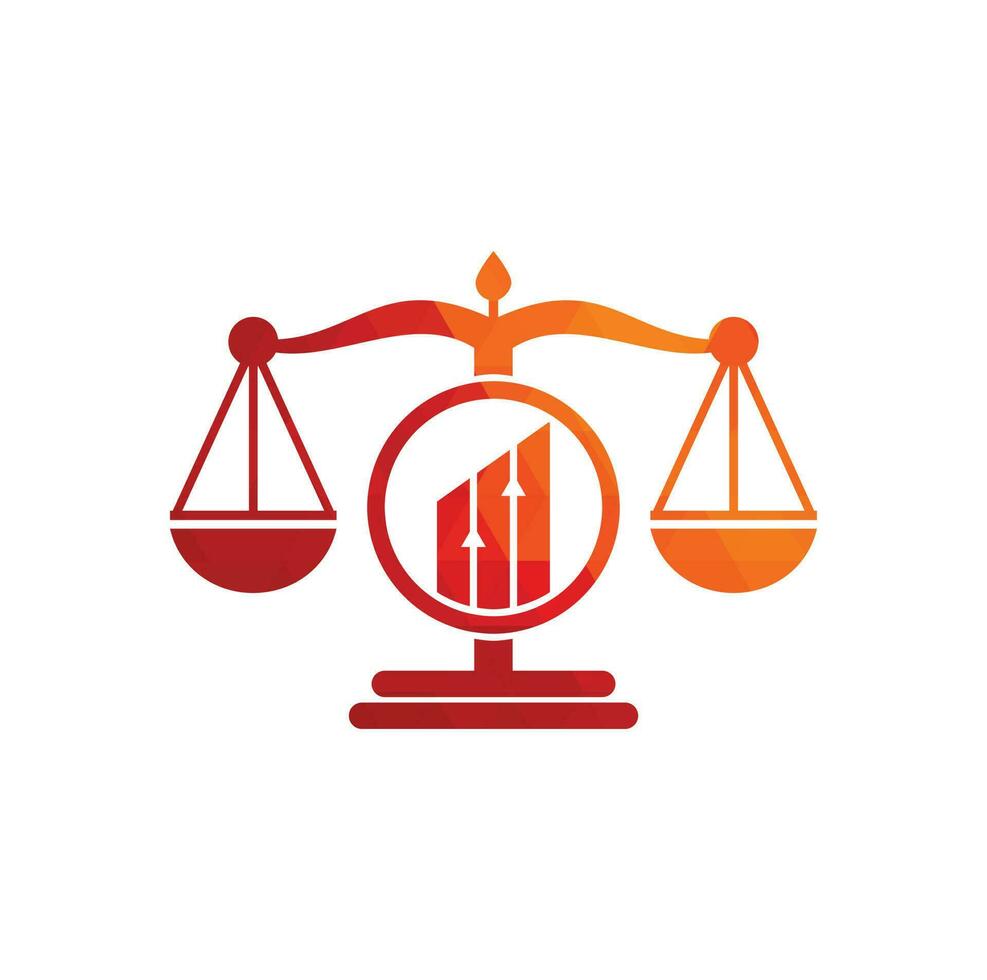 Justice finance logo vector template. Creative Law Firm with graph logo design concepts