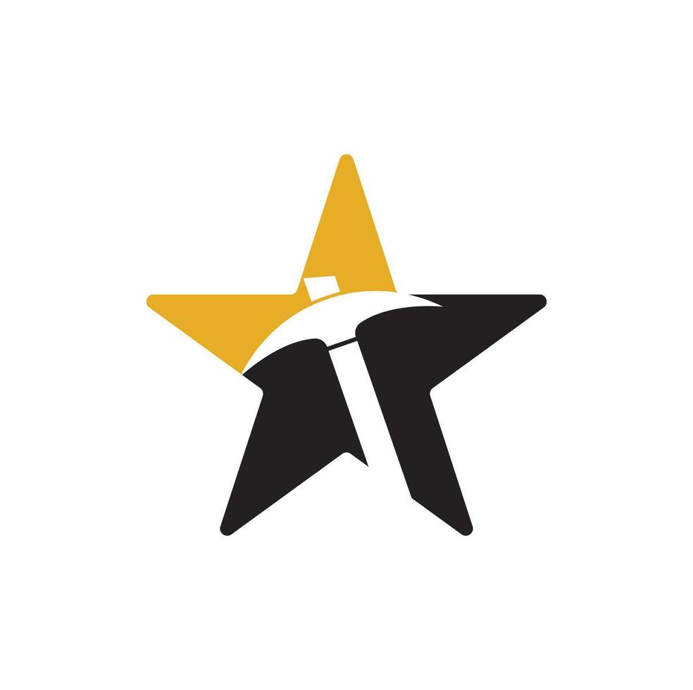 Mining star shape concept Logo Design. Mining industry logo design template. vector
