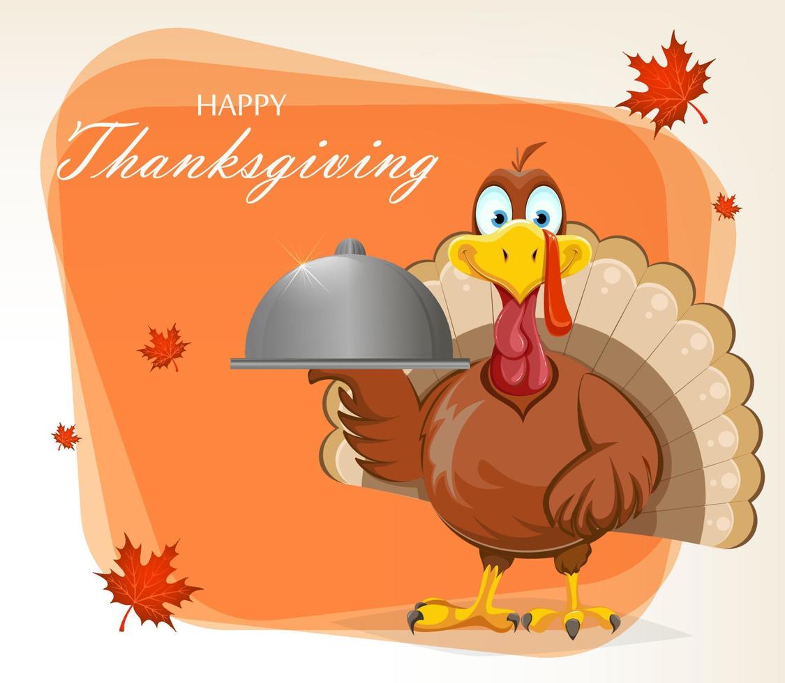 Happy Thanksgiving Day. Funny Turkey bird vector