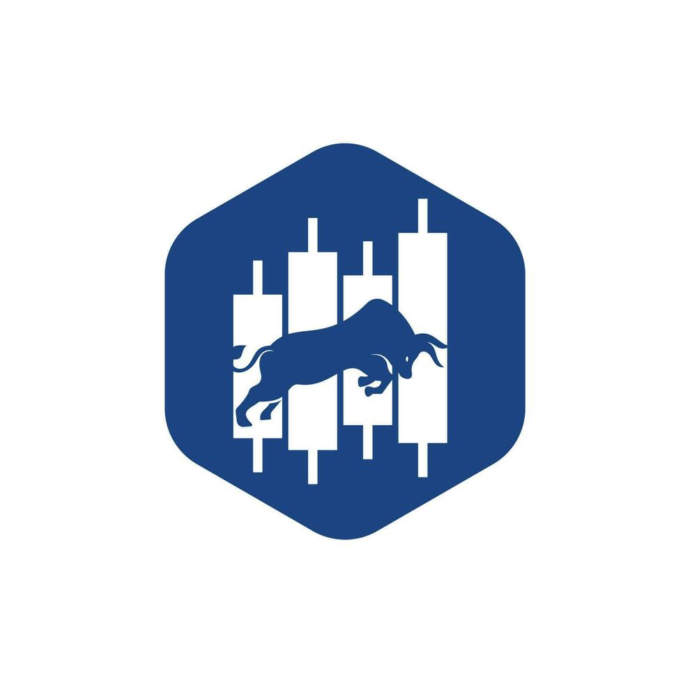 Bullish Trader Logo. Forex bull logo design template vector. Financial bull logo design. Trade Bull Chart. vector