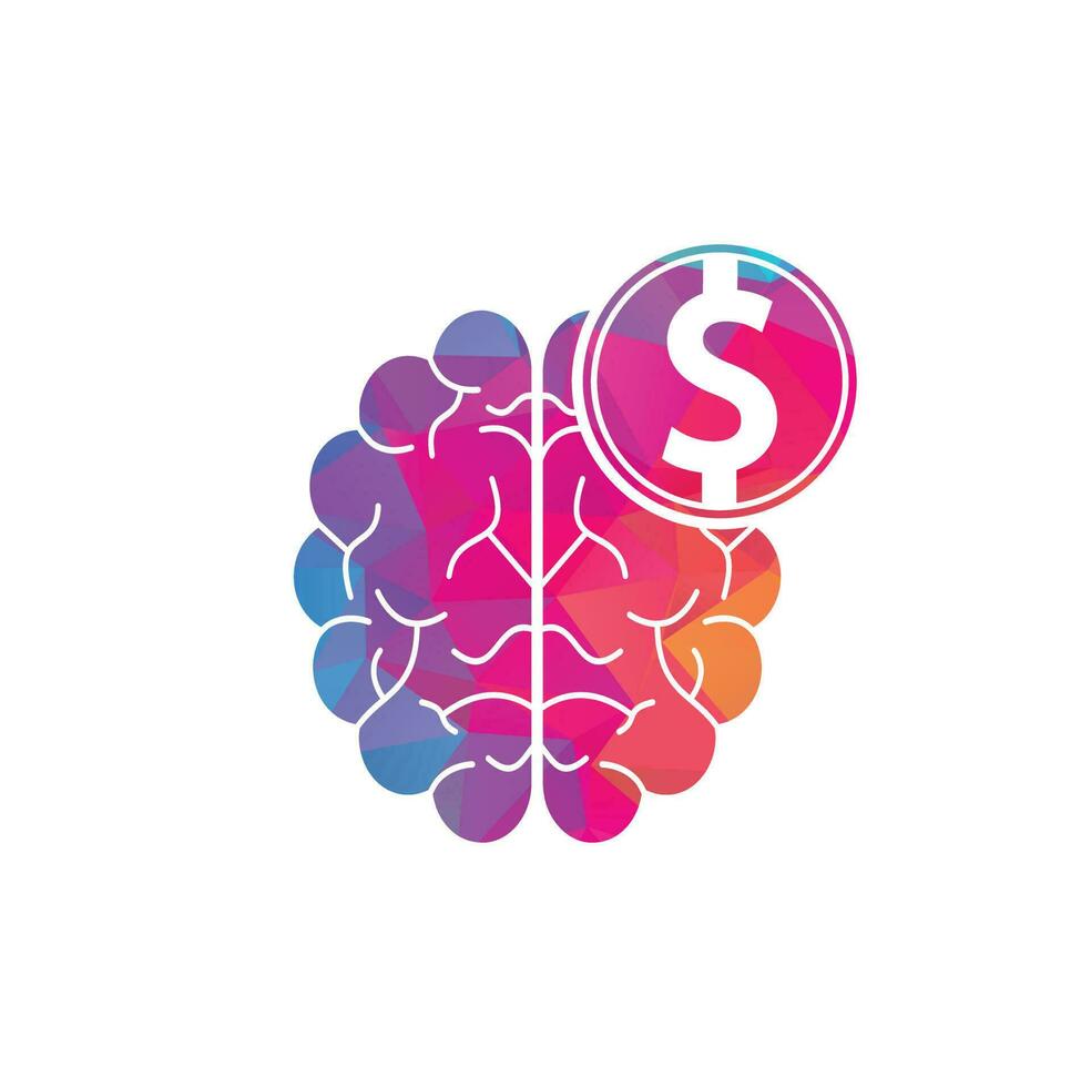 Money Brain Icon Logo Design Element. Finance Brain Logo Icon Design vector