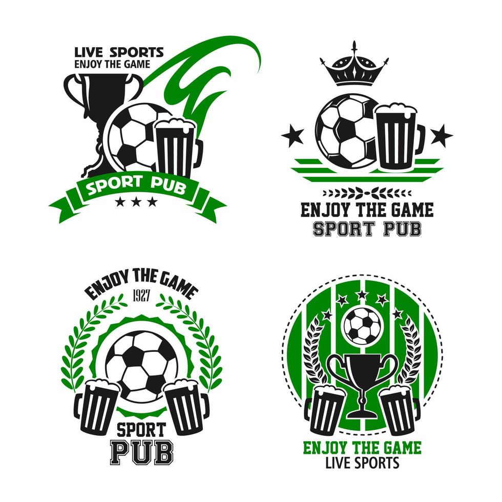 iconos vectoriales para pub deportivo de fútbol vector