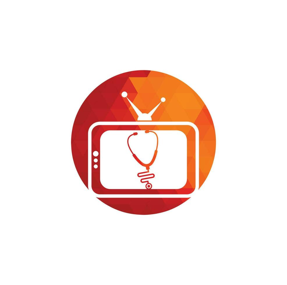 Doctor tv logo design. Stethoscope tv logo icon template. vector