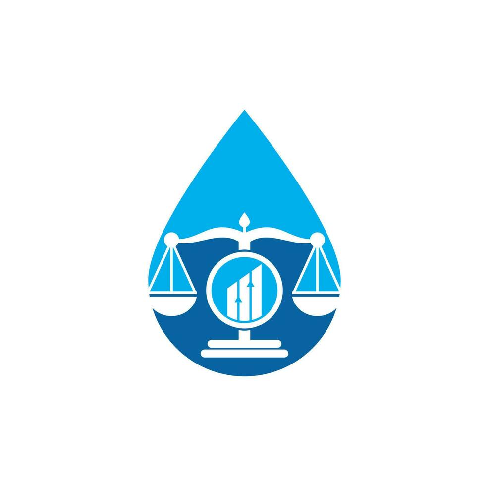 Justice finance drop shape logo vector template. Creative Law Firm with graph logo design concepts