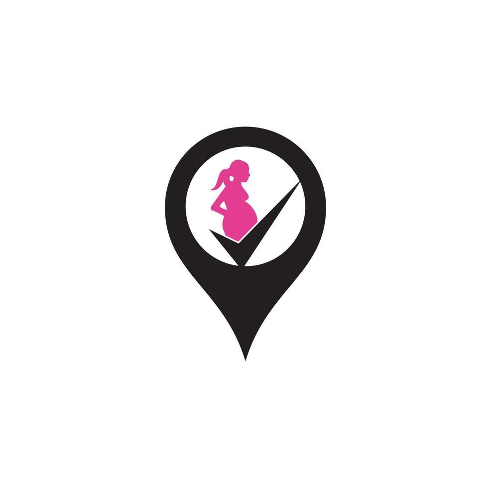 Check pregnancy gps logo design. Pregnant Logo Symbol Template Design Vector. vector